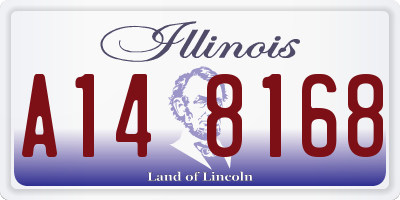 IL license plate A148168