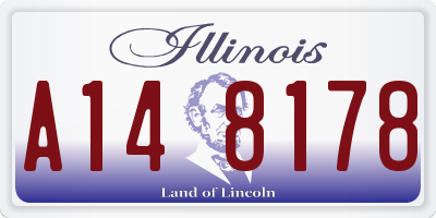 IL license plate A148178