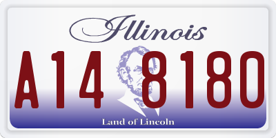 IL license plate A148180