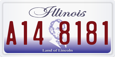 IL license plate A148181
