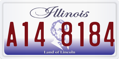 IL license plate A148184