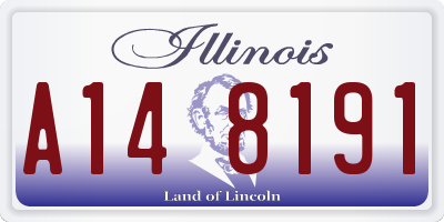 IL license plate A148191
