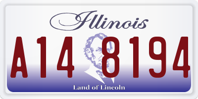 IL license plate A148194