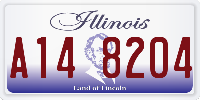 IL license plate A148204