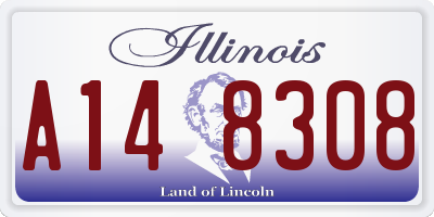 IL license plate A148308