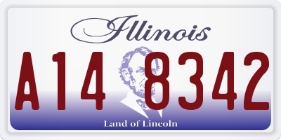 IL license plate A148342