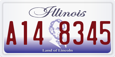 IL license plate A148345