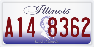 IL license plate A148362