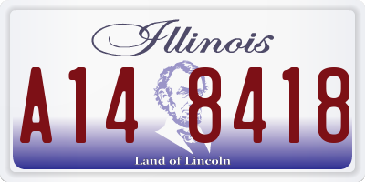 IL license plate A148418