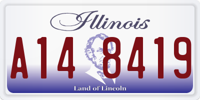 IL license plate A148419