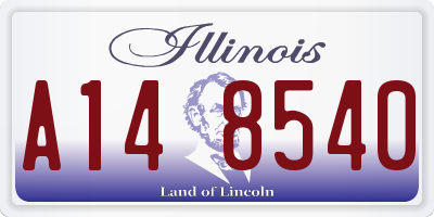 IL license plate A148540