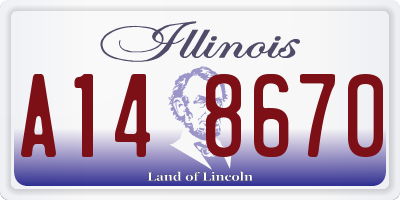 IL license plate A148670