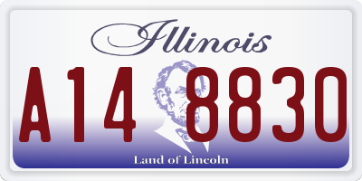 IL license plate A148830