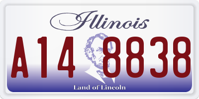 IL license plate A148838