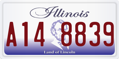 IL license plate A148839