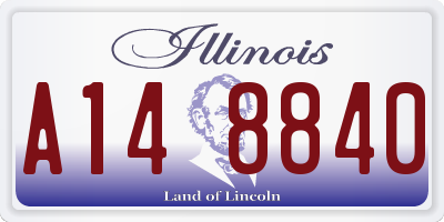 IL license plate A148840