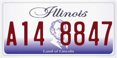 IL license plate A148847