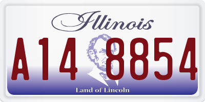 IL license plate A148854