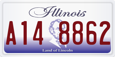 IL license plate A148862