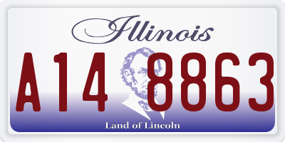 IL license plate A148863