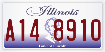 IL license plate A148910