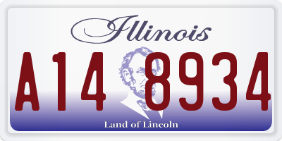 IL license plate A148934