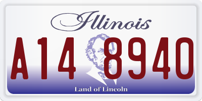 IL license plate A148940