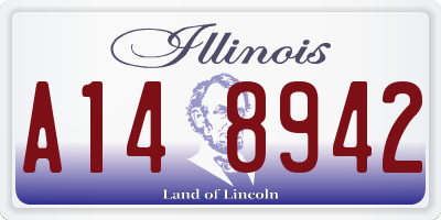 IL license plate A148942