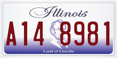 IL license plate A148981