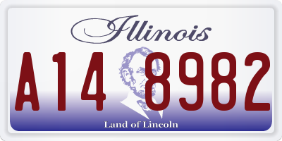 IL license plate A148982