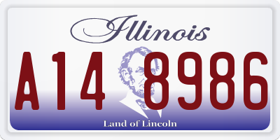 IL license plate A148986