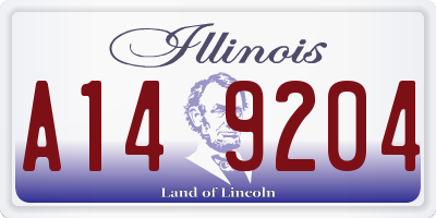 IL license plate A149204
