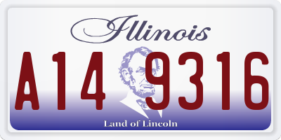 IL license plate A149316