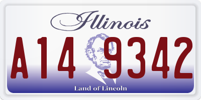 IL license plate A149342