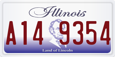 IL license plate A149354