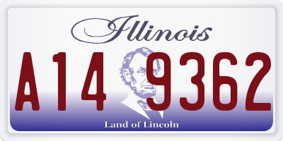 IL license plate A149362