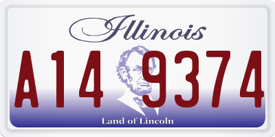 IL license plate A149374