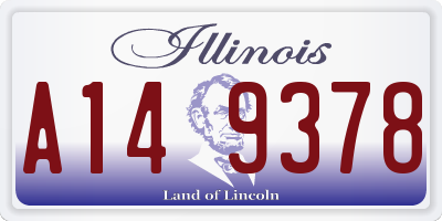 IL license plate A149378