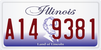 IL license plate A149381