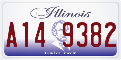 IL license plate A149382