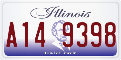 IL license plate A149398
