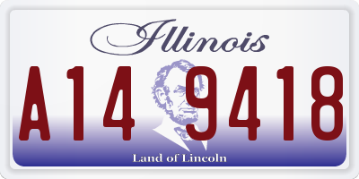 IL license plate A149418