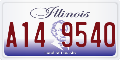 IL license plate A149540