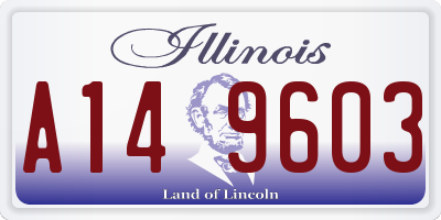 IL license plate A149603