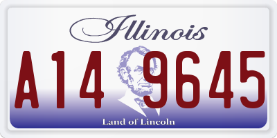 IL license plate A149645