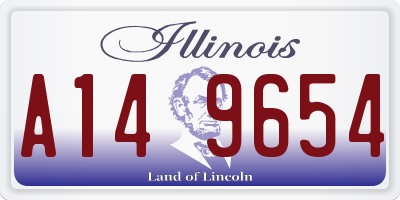 IL license plate A149654