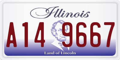 IL license plate A149667