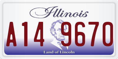 IL license plate A149670