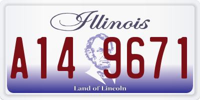 IL license plate A149671