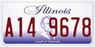 IL license plate A149678